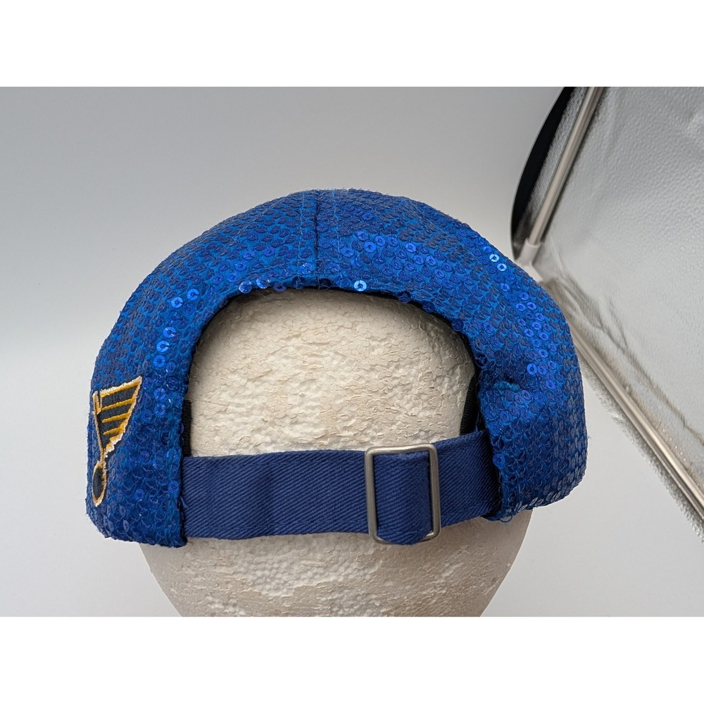 47 Brand St Louis Blues NHL Sequin Hat Blue Adjustable Womens Baseball Cap - Picture 4 of 8